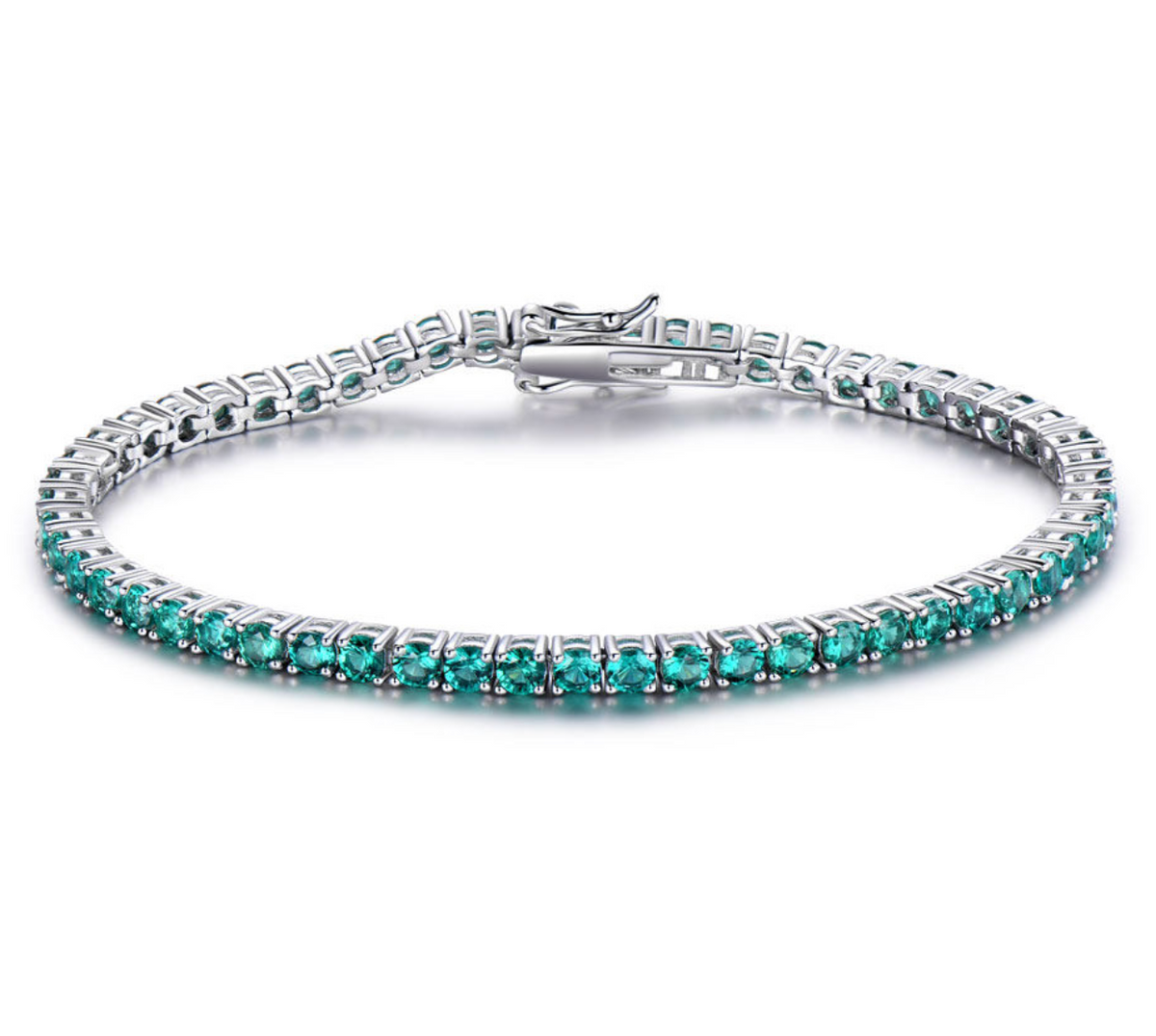 S925 Sterling Silver Rhodium Tennis Bracelet – Elegant Women’s Link Bracelet