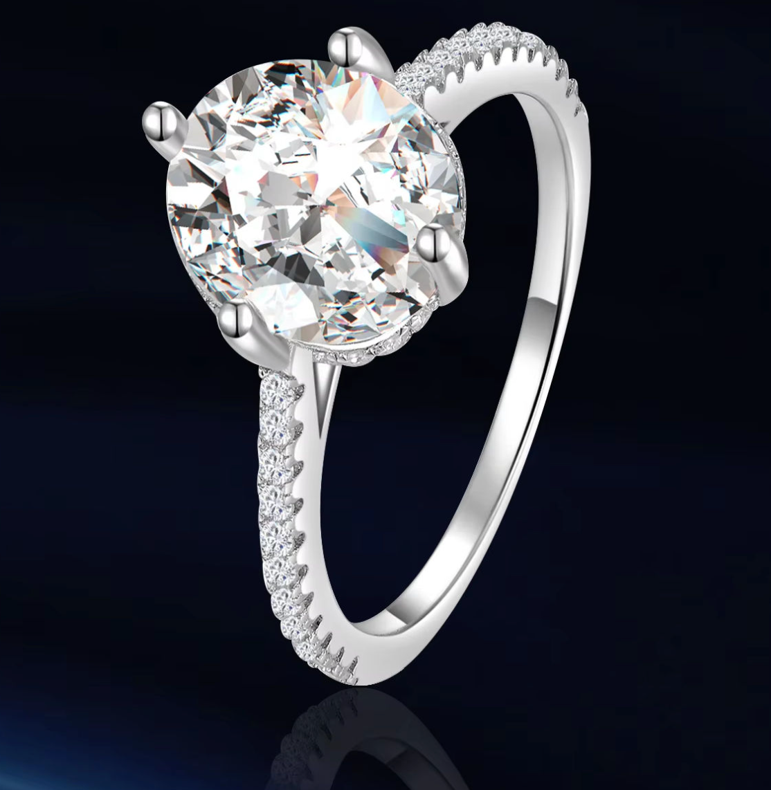 Luxury Lab-Grown Diamond Ring for Women – Statement Solitaire Engagement Ring