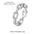 Women’s Fine Link Ring – Rhodium-Plated